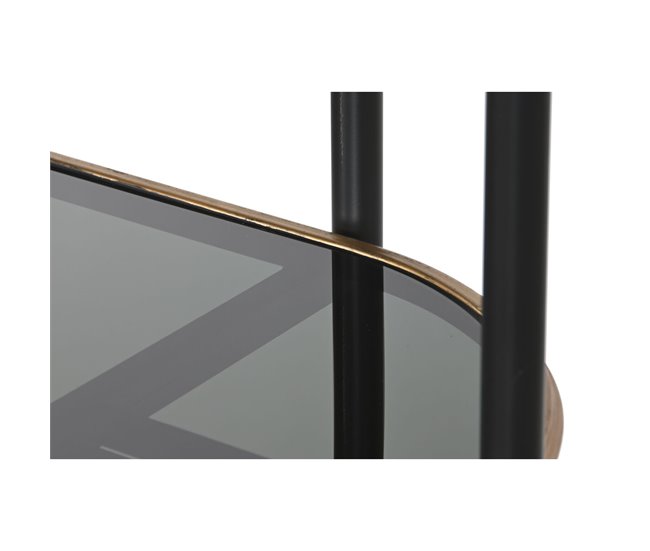 Conforama Estantería DKD Home Decor Negro Dorado Metal Cristal 103 X 42 X 180 Cm (1)