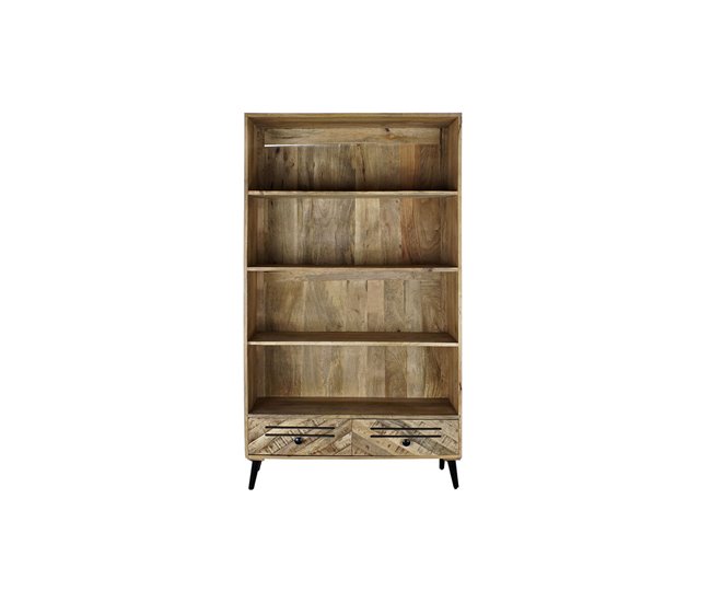 Conforama Estantería DKD Home Decor Negro Metal Marrón Oscuro Madera De Mango 100 X 40 X 180 Cm