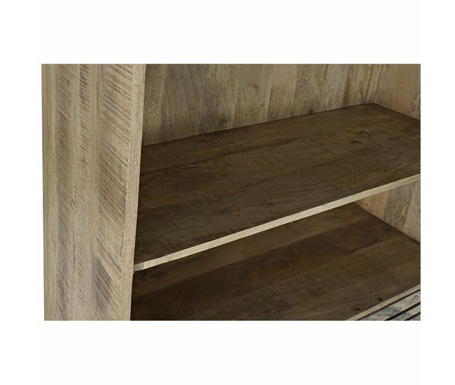 Conforama Estantería DKD Home Decor Negro Metal Marrón Oscuro Madera De Mango 100 X 40 X 180 Cm