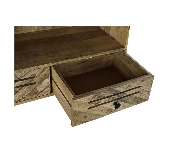 Conforama Estantería DKD Home Decor Negro Metal Marrón Oscuro Madera De Mango 100 X 40 X 180 Cm