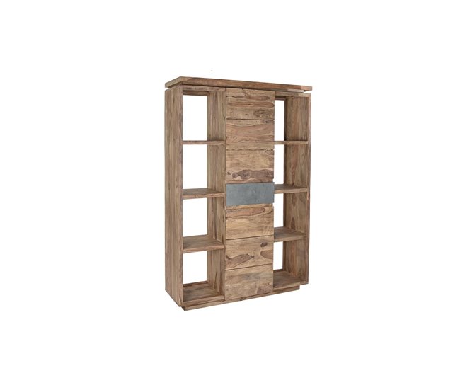 Conforama Estantería DKD Home Decor Sheesham Marrón Gris Natural Madera 120 x 40 x 185 cm