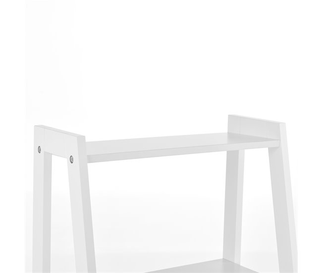 Conforama Estantería Escalera Con 4 Compartimientos MDF 90x43x32cm - Blanco [en.casa]