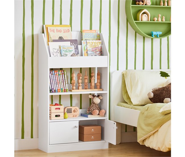 Conforama Estantería Estándar Infantil Para LibrosBlancoMDF Y PBH107cm KMB11-W SoBuy