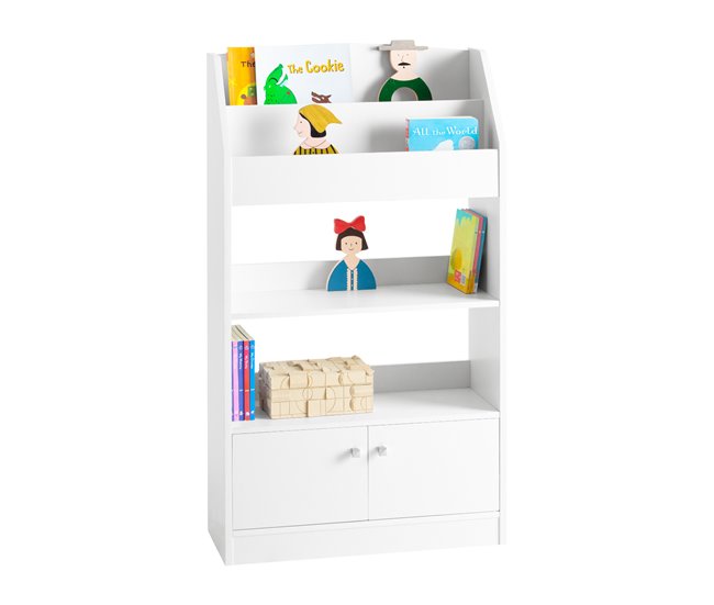 Conforama Estantería estándar Infantil para LibrosBlancoMDF y PBH107cm KMB11-W SoBuy