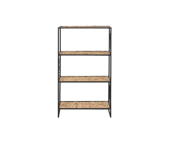 Conforama Estantería Home ESPRIT Negro Metal Fibra 50 X 25 X 88 Cm