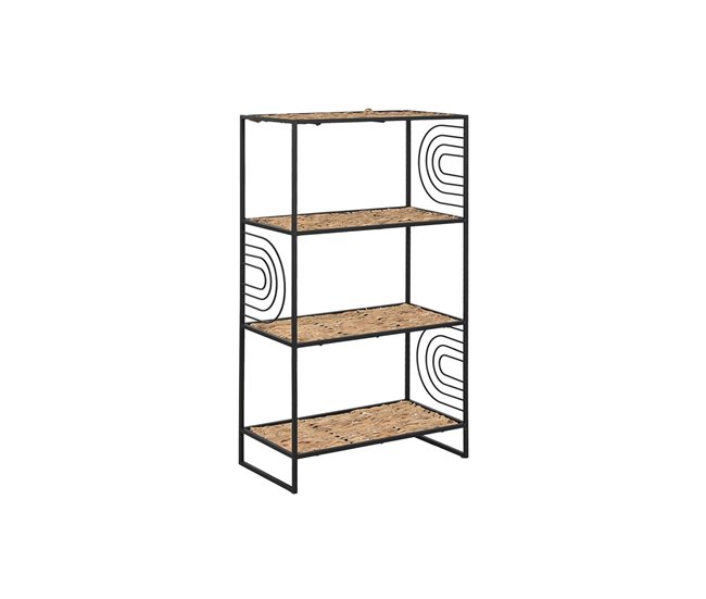 Conforama Estantería Home ESPRIT Negro Metal Fibra 50 x 25 x 88 cm