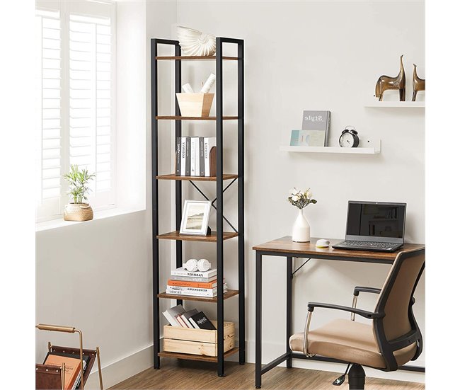 Conforama Estantería Industrial De Metal Y Madera De 6 Niveles - L40 X H187.5 Cm