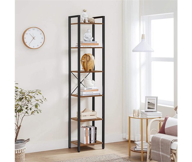 Conforama Estantería Industrial De Metal Y Madera De 6 Niveles - L40 X H187.5 Cm