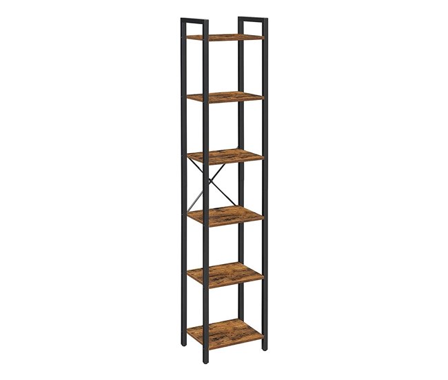 Conforama Estantería Industrial De Metal Y Madera De 6 Niveles - L40 X H187.5 Cm