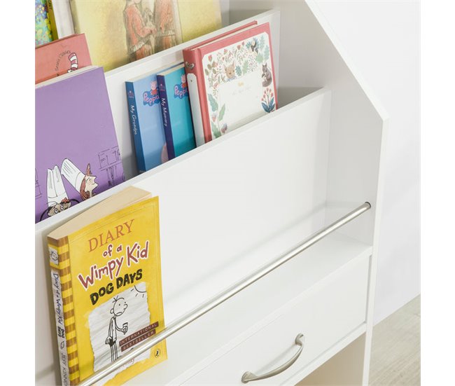 Conforama Estantería Infantil Con 2 Cajones Organizador De Juguetes De Blanco Estantería De Almacenamiento Multifuncional 85 X 26 X 86 Cm KMB39-W SoBuy