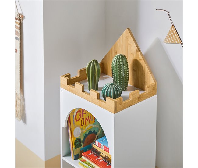 Conforama Estantería Infantil Con Estantes Diseño De Candado Aprox. 40 X 150 X 30 Cm KMB42-W SoBuy