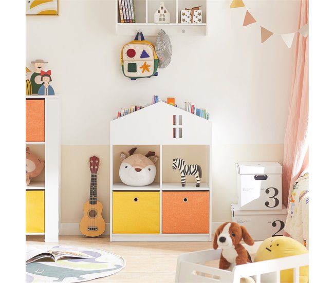 Conforama Estantería Infantil De Juguetes Y Libros Librería Infantil Con 2 Cestas 65 X 27 X 91cm KMB49-W SoBuy