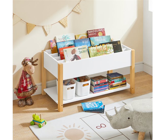 Conforama Estantería Infantil Multifuncional Organizador De Juguetes Y Libros De 2 Estantes 85 X 42 X 45 Cm KMB35-W SoBuy