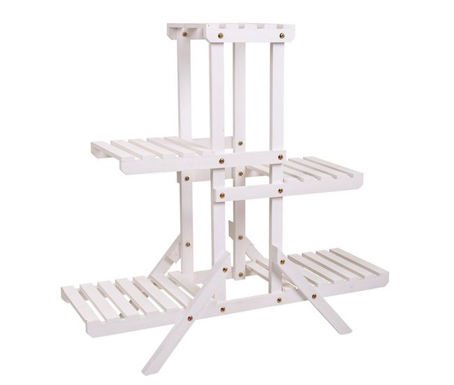 Conforama Estanteria KIT escalera de 2 estantes de madera de abeto de 70x27x77 cm