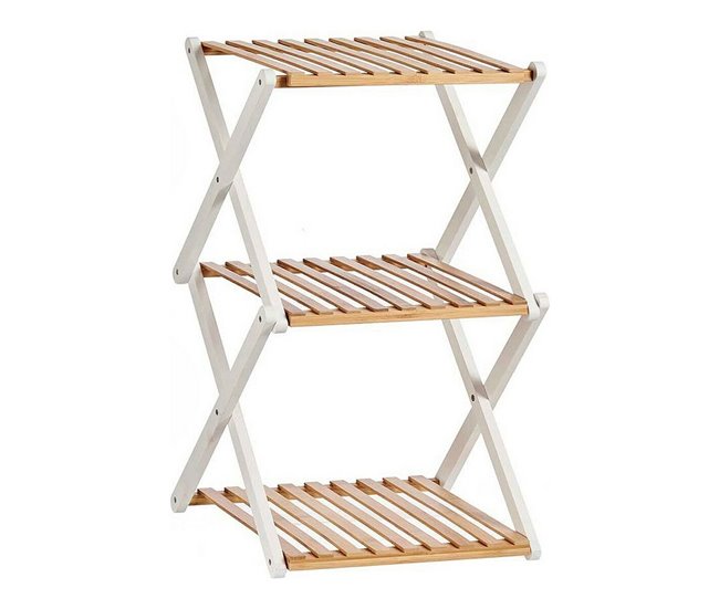 Conforama Estantería Marrón Blanco Plegable Madera (32 x 65 x 39 cm)