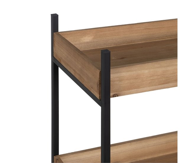 Conforama Estantería Marrón Negro Madera Hierro 85 X 26 X 130 Cm