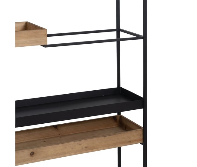 Conforama Estantería Marrón Negro Madera Hierro 85 X 26 X 130 Cm