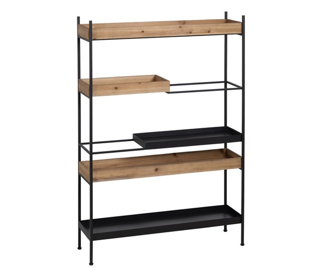 Conforama Estantería Marrón Negro Madera Hierro 85 x 26 x 130 cm