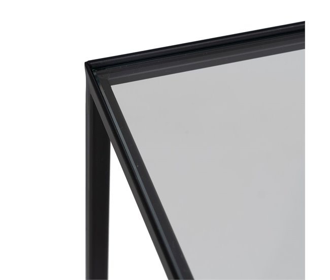 Conforama Estantería Negro Cristal Hierro 110 X 26 X 74 Cm