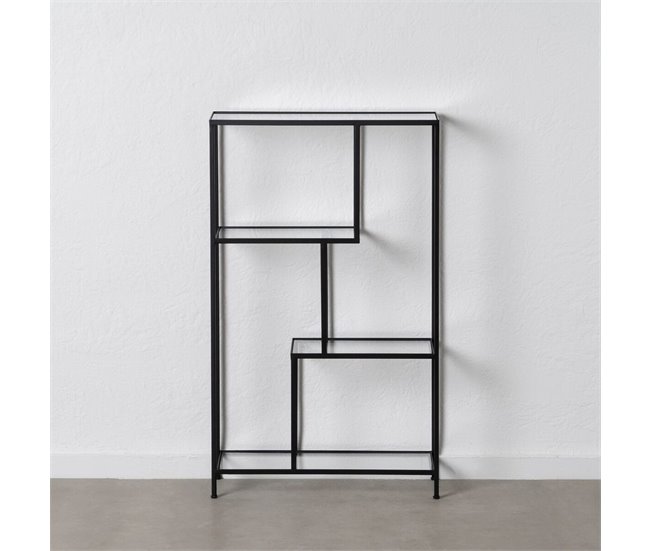 Conforama Estantería Negro Cristal Hierro 65 X 25 X 110 Cm