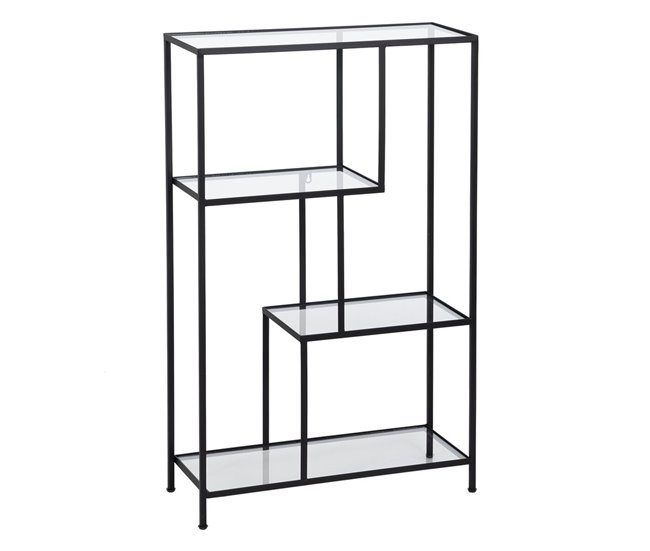 Conforama Estantería Negro Cristal Hierro 65 x 25 x 110 cm