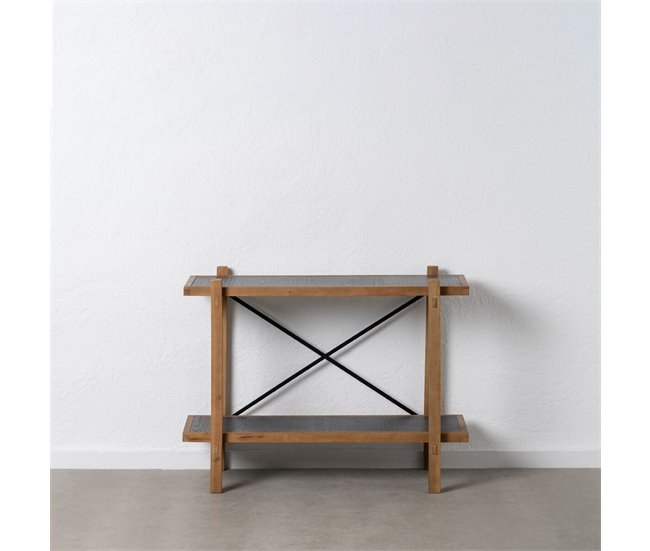 Conforama Estantería OSLO Negro Natural Hierro 107 X 40 X 80 Cm