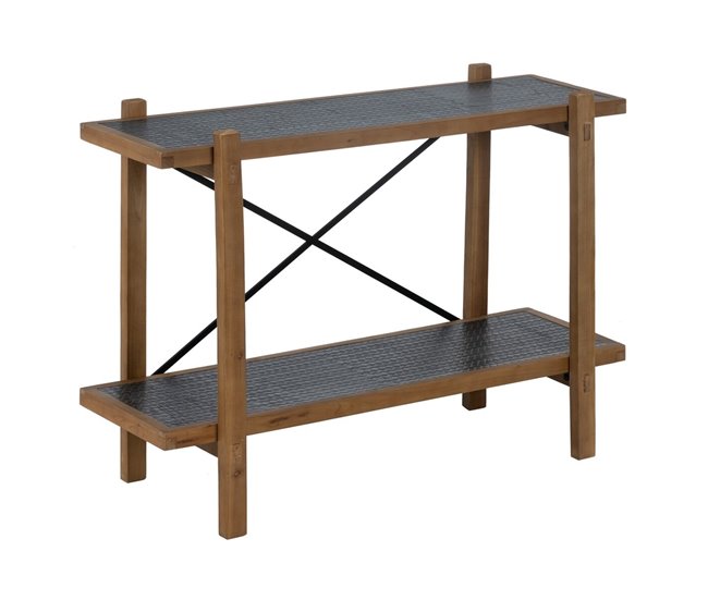 Conforama Estantería OSLO Negro Natural Hierro 107 x 40 x 80 cm