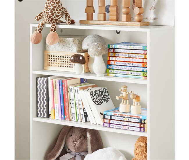 Conforama Estantería Para Niños SoBuy KMB68-W De 3 Niveles Blanco/naranja 60x25x110 Cm