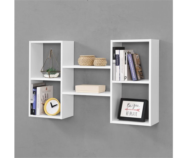 Conforama Estantería Para Pared Lillesand Con 5 Compartimientos 101 X 18 X 60 Cm - Blanco Mate [en.casa]