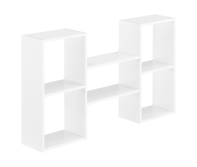 Conforama Estantería Para Pared Lillesand Con 5 Compartimientos 101 X 18 X 60 Cm - Blanco Mate [en.casa]