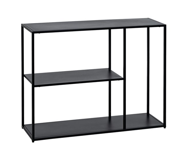 Conforama Estantería SQUARE Negro Acero 100 x 30 x 81 cm