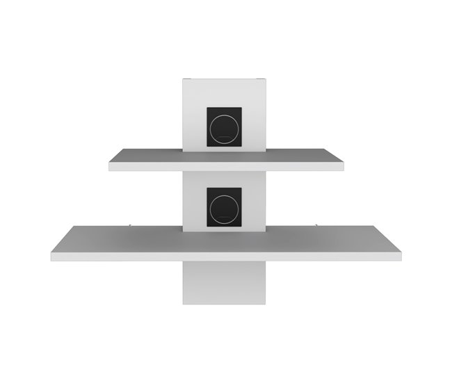 Conforama Estanteria Tv Burgos en melamina con dos estantes Blanco 43.7 X 60.1 X 30 cm