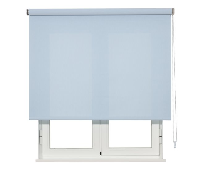 Conforama Estor Enrollable Screen 1% Apertura Blanco Turquesa 90 X 250cm