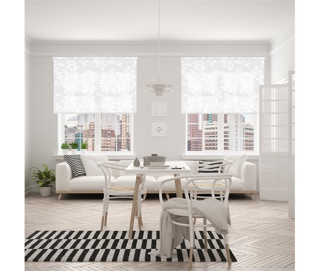 Conforama Estor Enrollable Traslúcido Estampado Polar Blanco 75 X 190cm