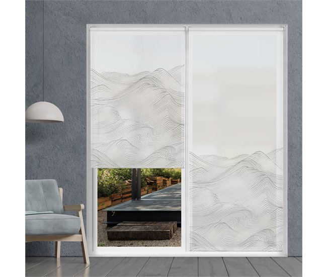 Conforama Estor Enrollable Traslúcido Waves Blanco 75 X 250cm