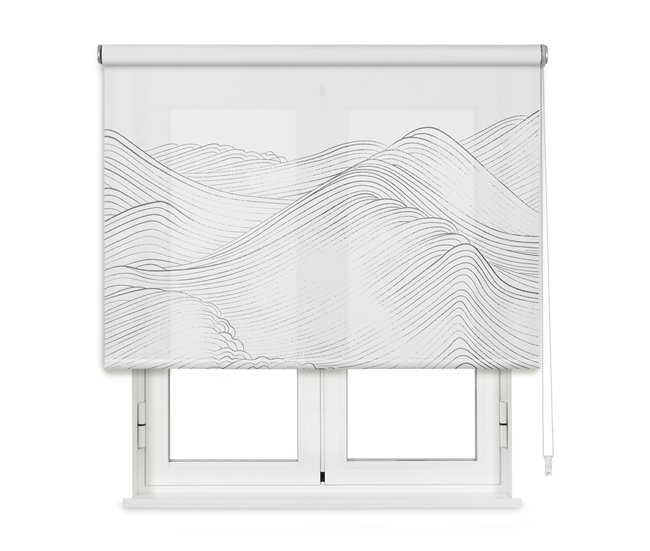 Conforama Estor Enrollable Traslúcido Waves Blanco 75 X 250cm