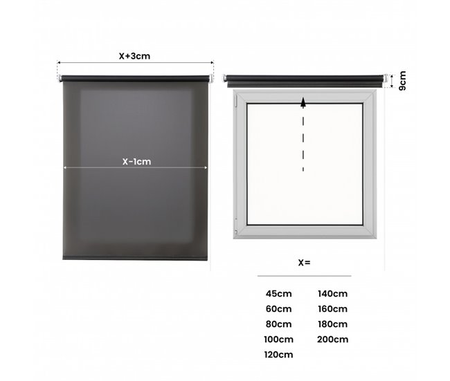 Conforama Estores Enrollables Estor Translúcido Gris 45 X 180 Cm