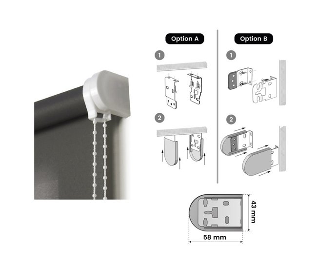 Conforama Estores Enrollables Estor Translúcido Gris 45 X 180 Cm