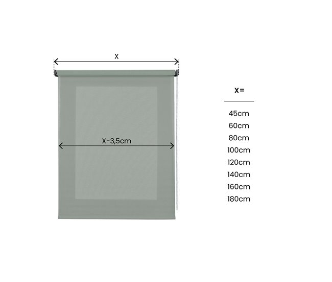 Conforama Estores Enrollables Traslúcidos SOFT Eucalipto 45X180