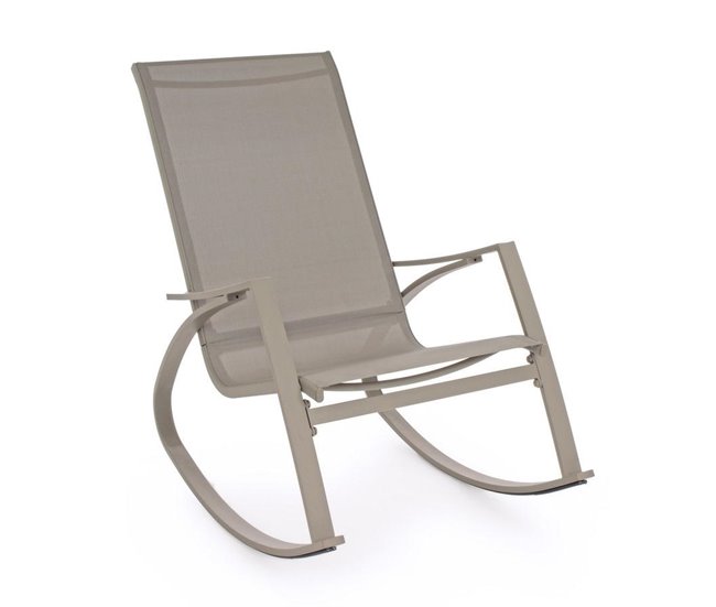 Conforama Estosa - Sillón de jardín mecedora Telma en acero color crudo