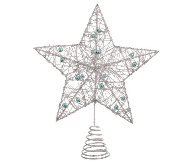 Conforama Estrella De Navidad Plateado Plata Metal Árbol 20 X 5 X 25 Cm