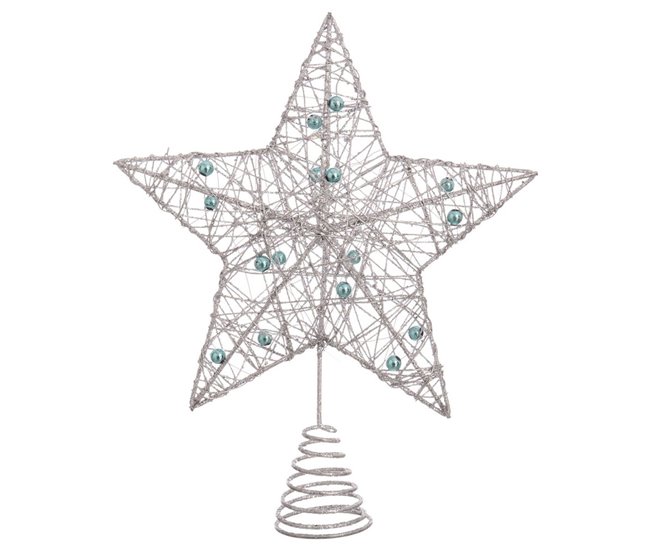 Conforama Estrella de Navidad Plateado Plata Metal Árbol 20 x 5 x 25 cm