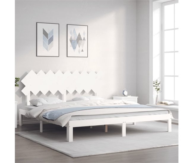 Conforama Estructura Cama De Matrimonio Con Cabecero Madera Maciza Blanco