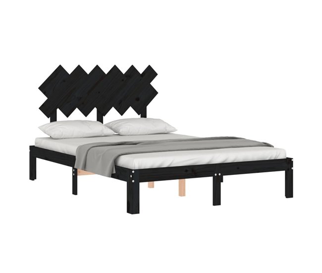 Conforama Estructura Cama De Matrimonio Con Cabecero Madera Maciza Negro