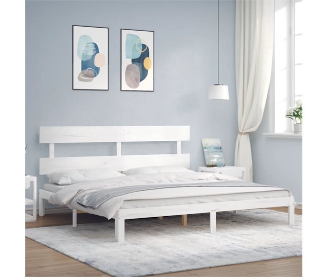 Conforama Estructura Cama De Matrimonio Con Cabecero Madera Maciza Blanco Con Cabecero