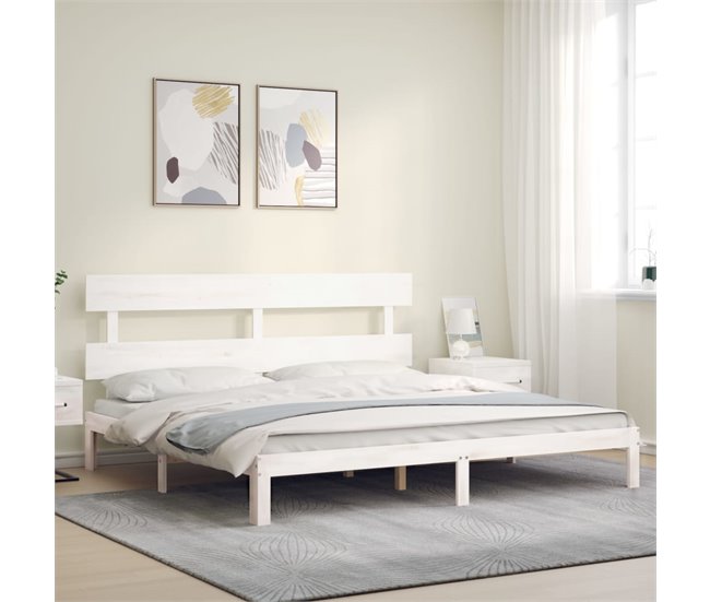 Conforama Estructura Cama De Matrimonio Con Cabecero Madera Maciza Blanco Con Cabecero
