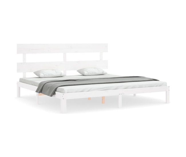 Conforama Estructura Cama De Matrimonio Con Cabecero Madera Maciza Blanco Con Cabecero