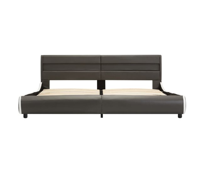 Conforama Estructura Cama Y LED Cuero Sintético Gris Antracita 180x200 Cm