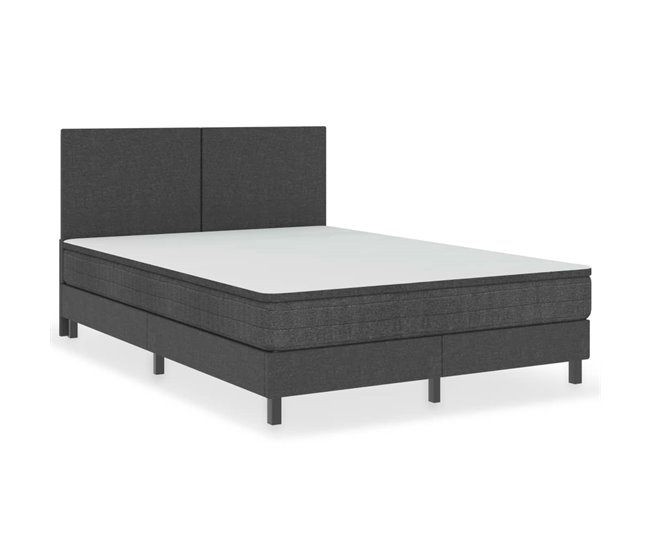 Conforama Estructura de cama Box Spring tela gris 180x200 cm