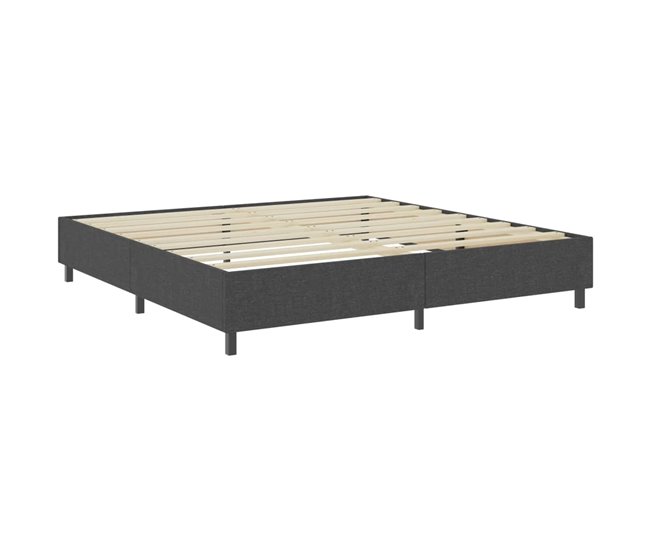 Conforama Estructura De Cama Box Spring Tela Gris 200x200 Cm